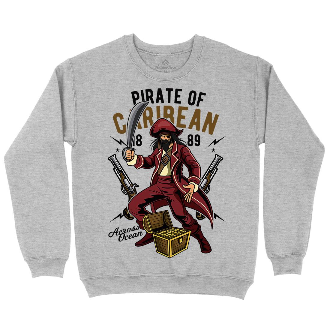 Pirate Caribbean Mens Crew Neck Sweatshirt Navy C417