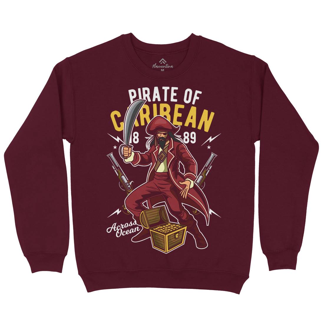 Pirate Caribbean Kids Crew Neck Sweatshirt Navy C417