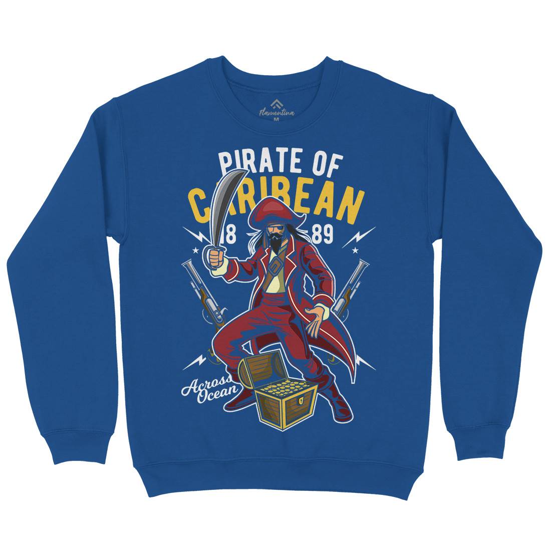 Pirate Caribbean Mens Crew Neck Sweatshirt Navy C417