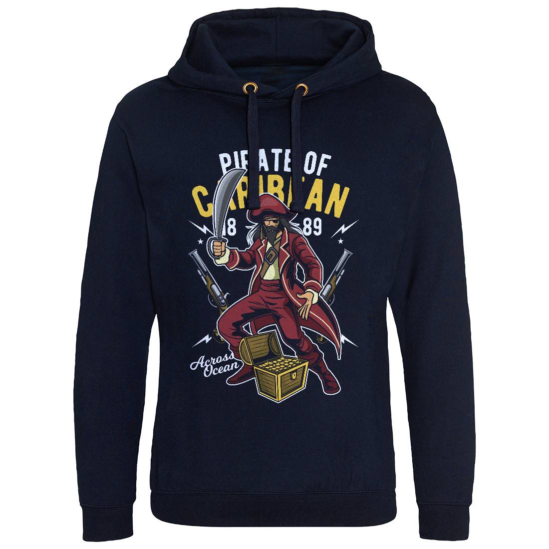 Pirate Caribbean Mens Hoodie Without Pocket Navy C417