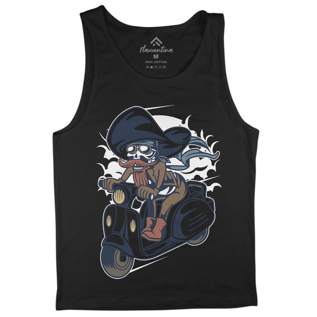 Pirate Scooter Mens Tank Top Vest Motorcycles C418