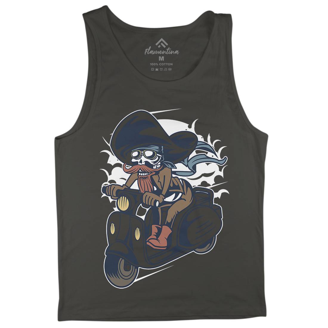 Pirate Scooter Mens Tank Top Vest Motorcycles C418