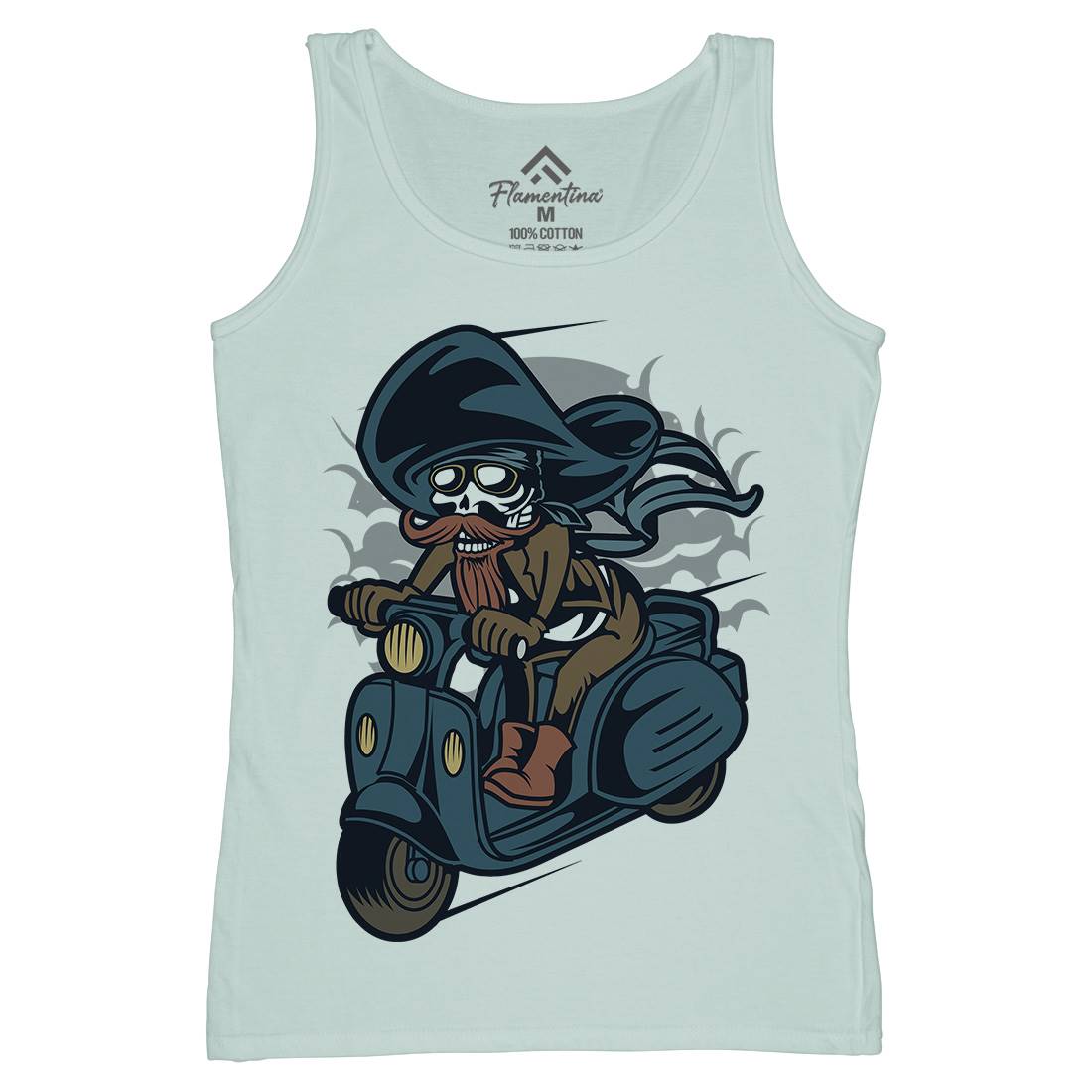 Pirate Scooter Womens Organic Tank Top Vest Motorcycles C418