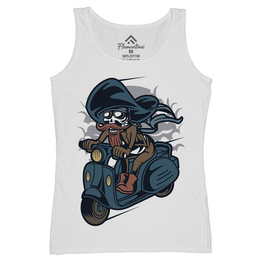 Pirate Scooter Womens Organic Tank Top Vest Motorcycles C418
