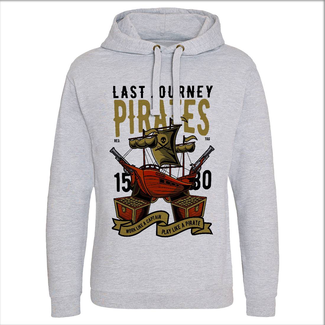 Pirate Ship Mens Hoodie Without Pocket Navy C419