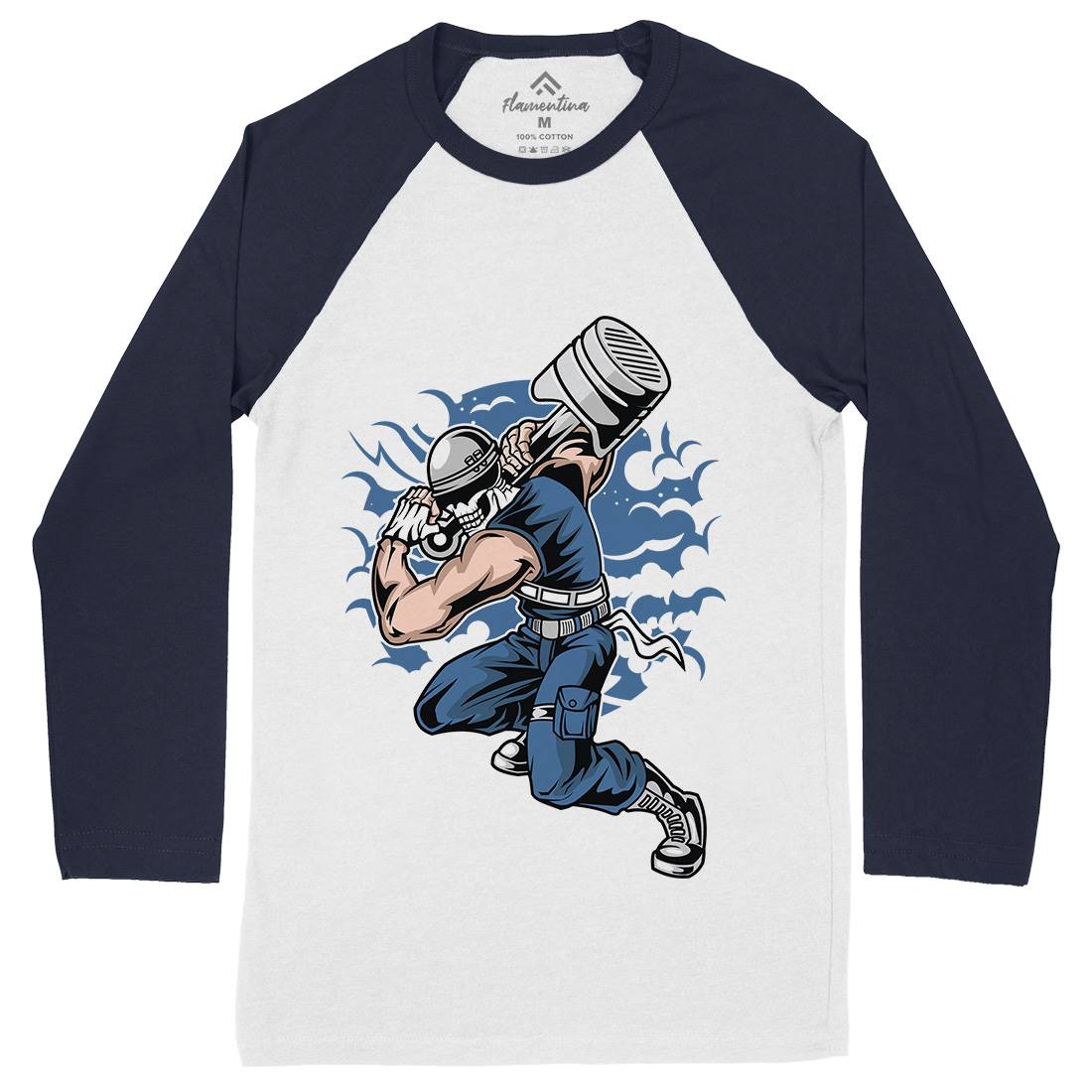 Piston Master Mens Long Sleeve Baseball T-Shirt Motorcycles C421