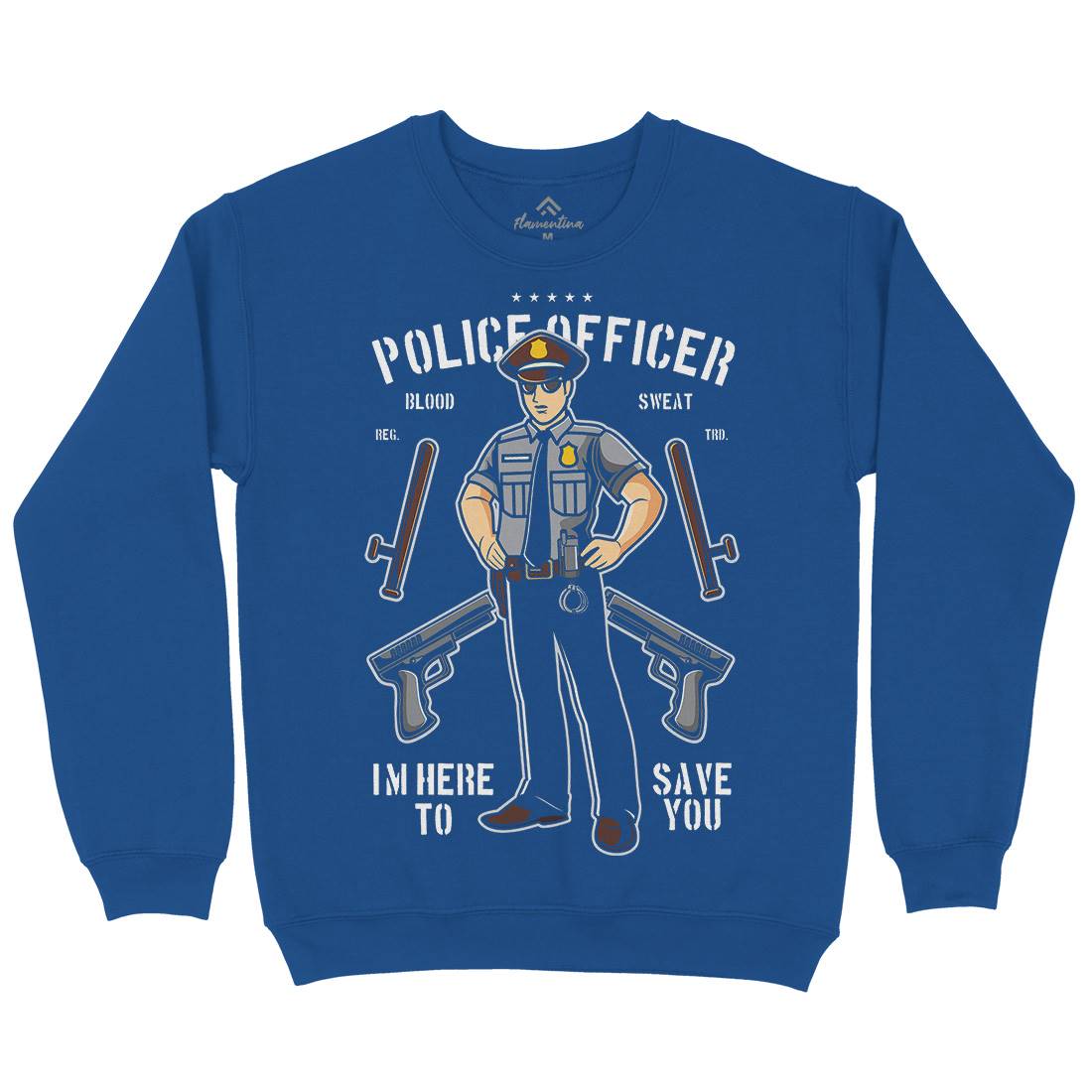Police Officer Kids Crew Neck Sweatshirt Work C422