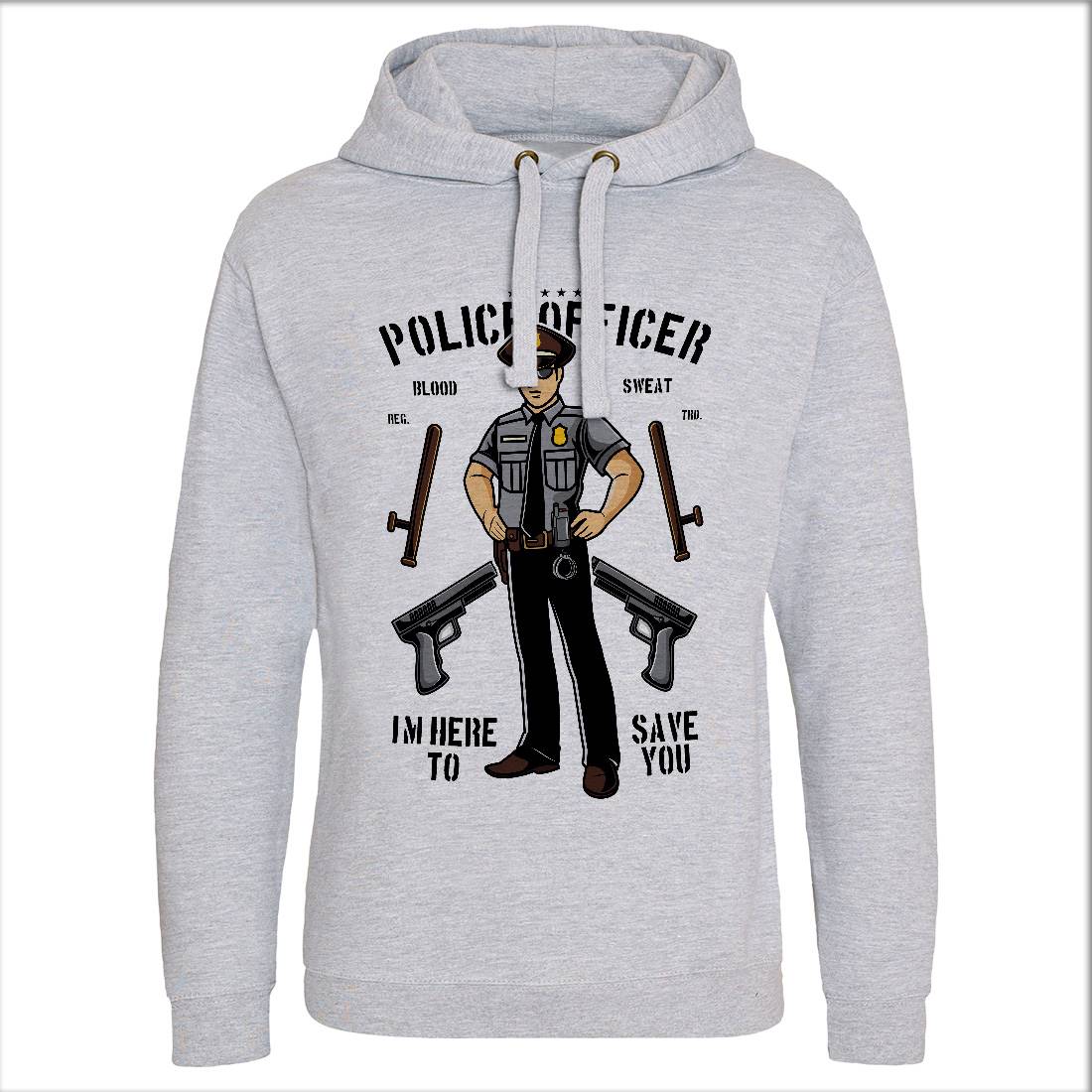 Police Officer Mens Hoodie Without Pocket Work C422