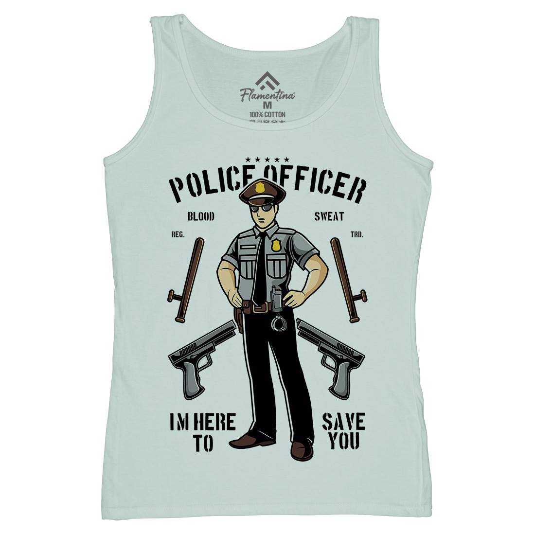 Police Officer Womens Organic Tank Top Vest Work C422