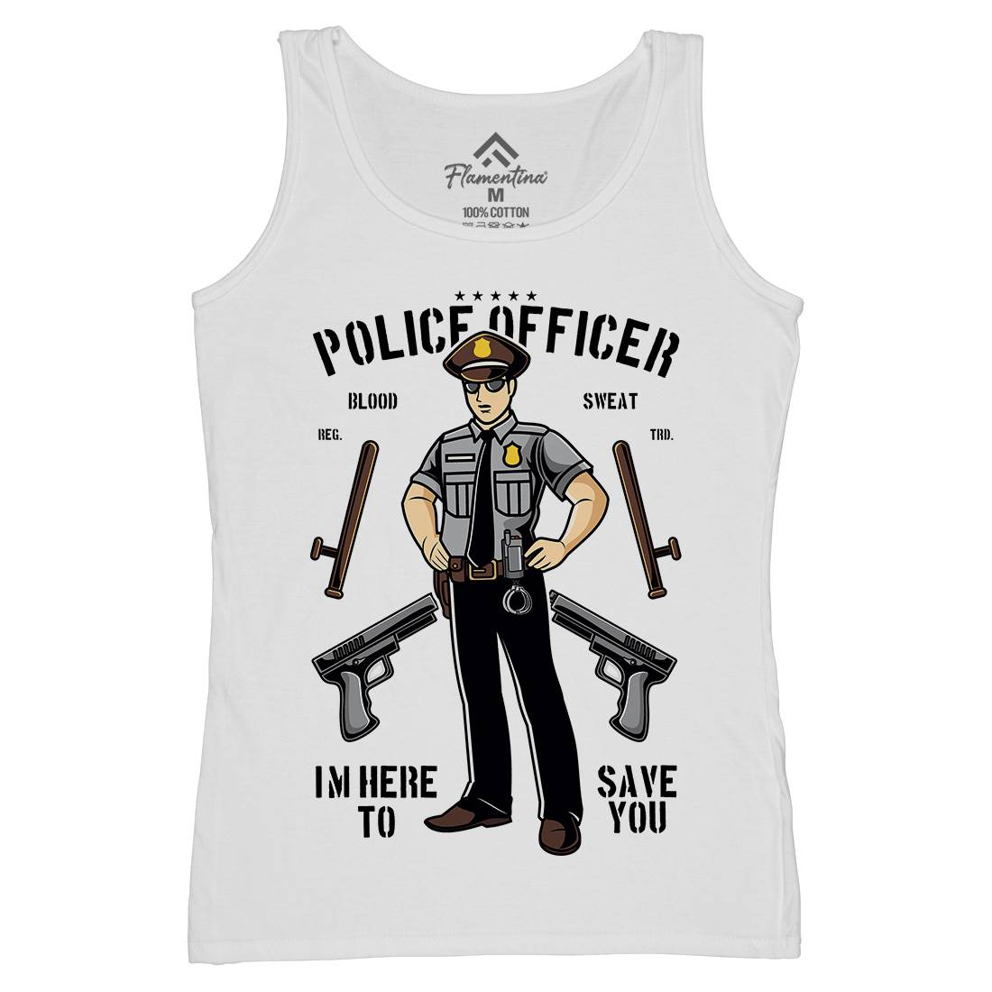 Police Officer Womens Organic Tank Top Vest Work C422