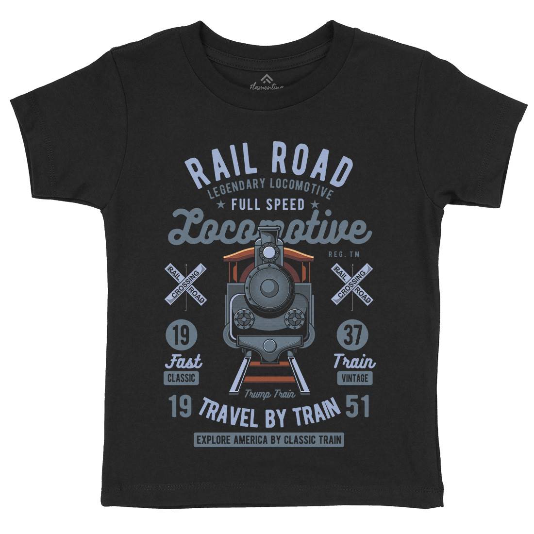Rail Road Kids Crew Neck T-Shirt Vehicles C423