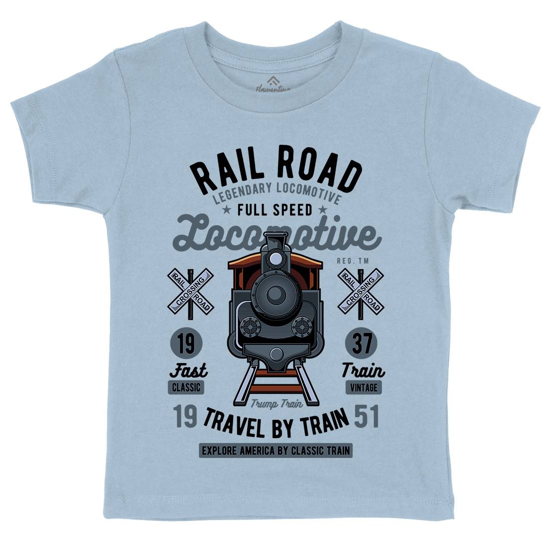Rail Road Kids Crew Neck T-Shirt Vehicles C423