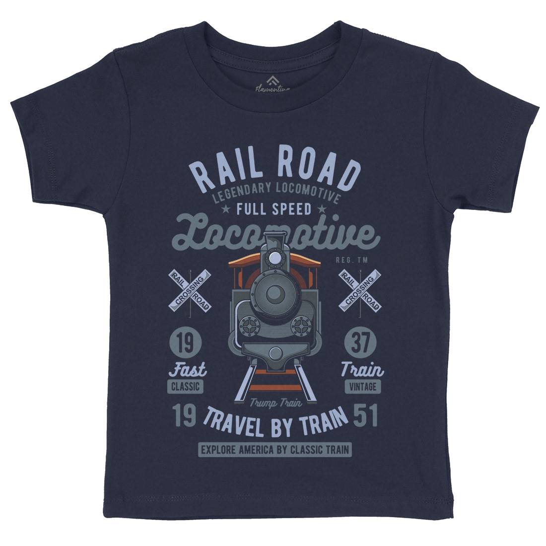 Rail Road Kids Organic Crew Neck T-Shirt Vehicles C423