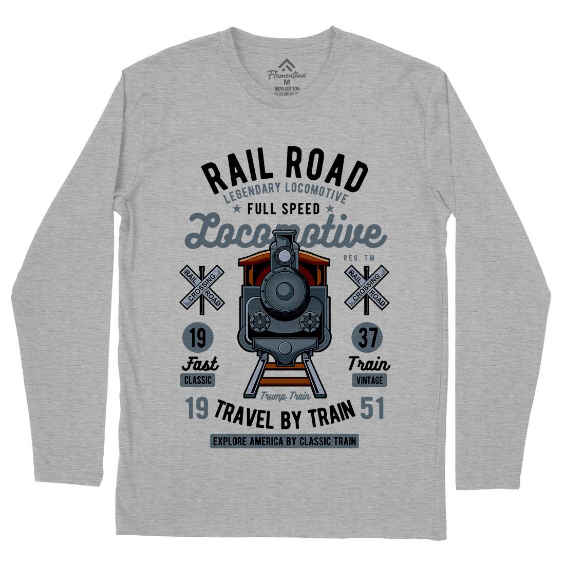 Rail Road Mens Long Sleeve T-Shirt Vehicles C423