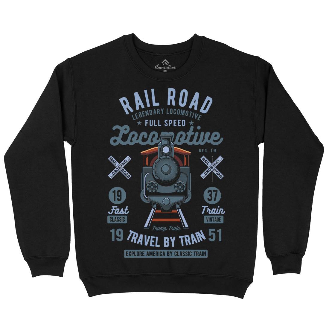 Rail Road Kids Crew Neck Sweatshirt Vehicles C423