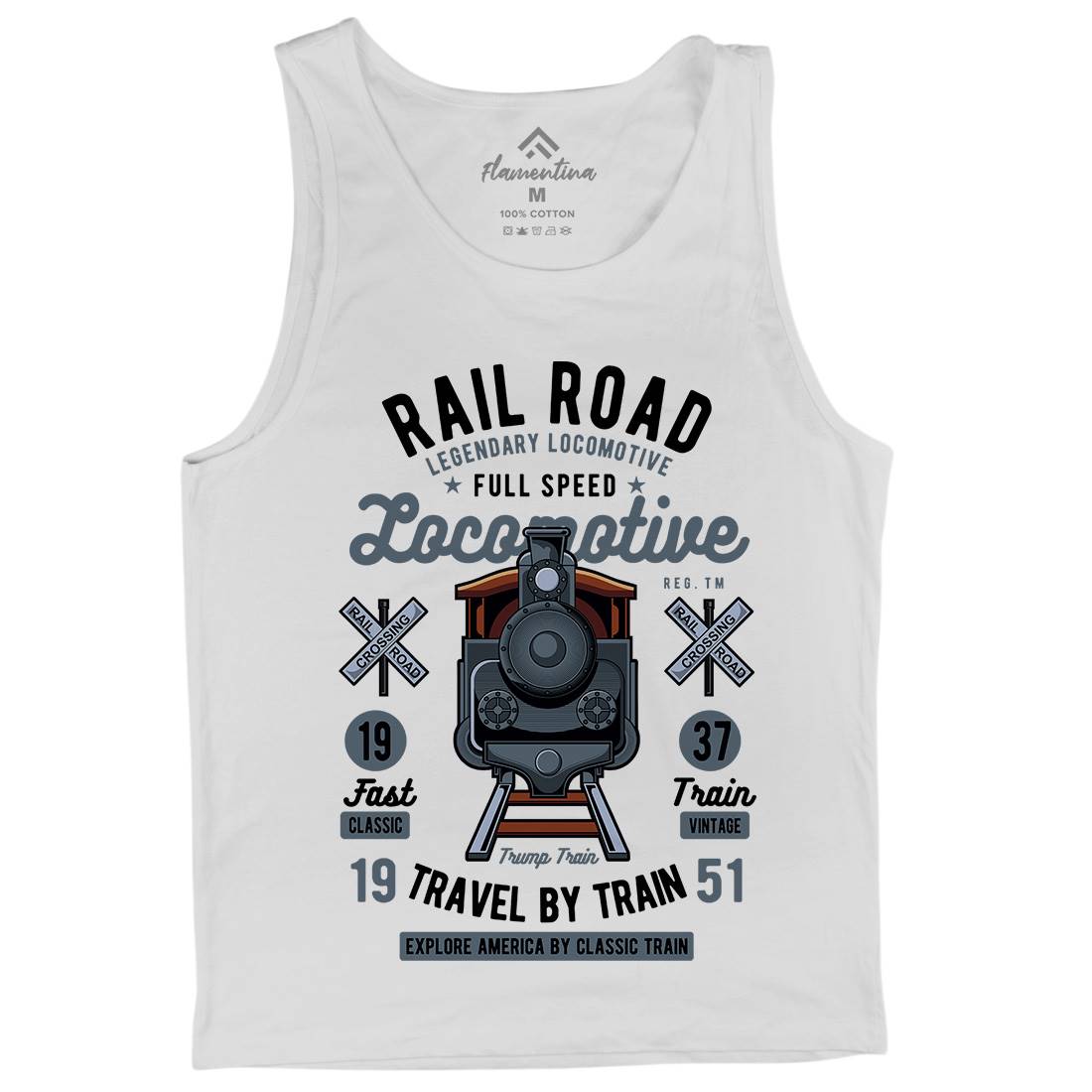 Rail Road Mens Tank Top Vest Vehicles C423
