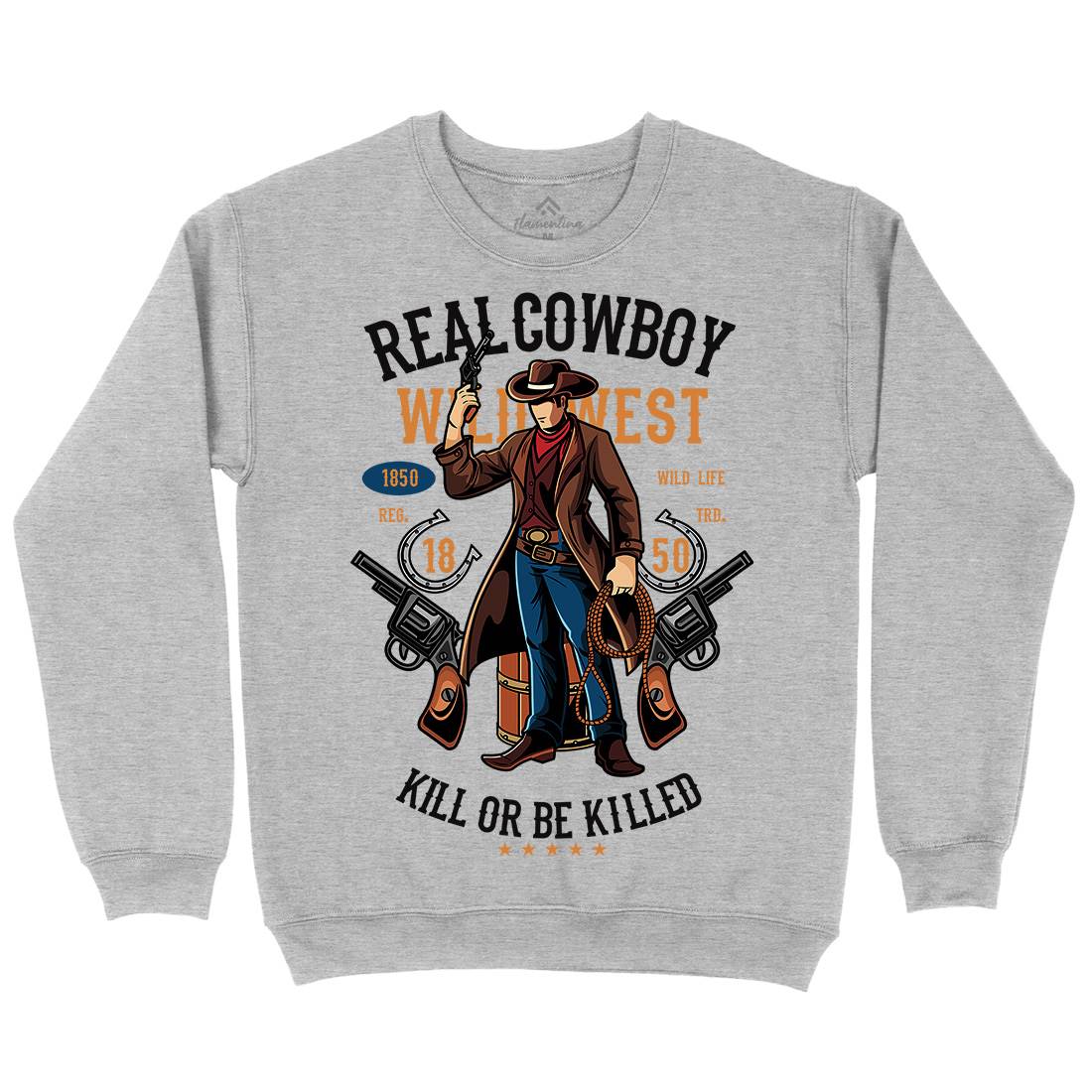 Real Cowboy Mens Crew Neck Sweatshirt American C424