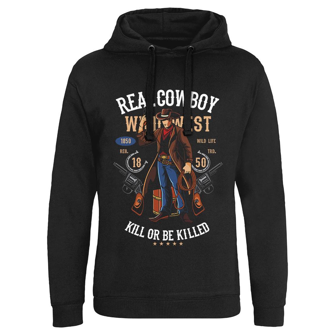 Real Cowboy Mens Hoodie Without Pocket American C424