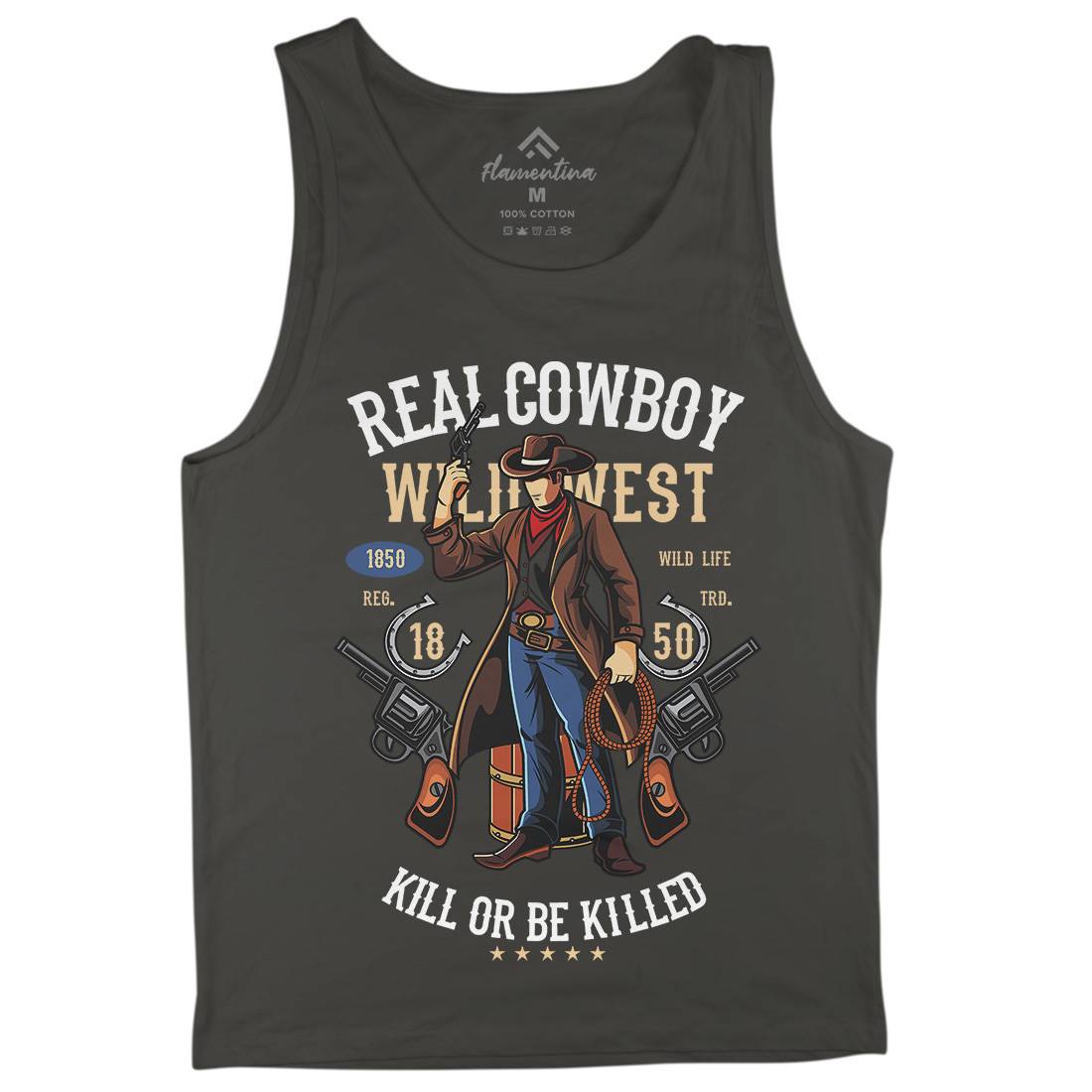 Real Cowboy Mens Tank Top Vest American C424
