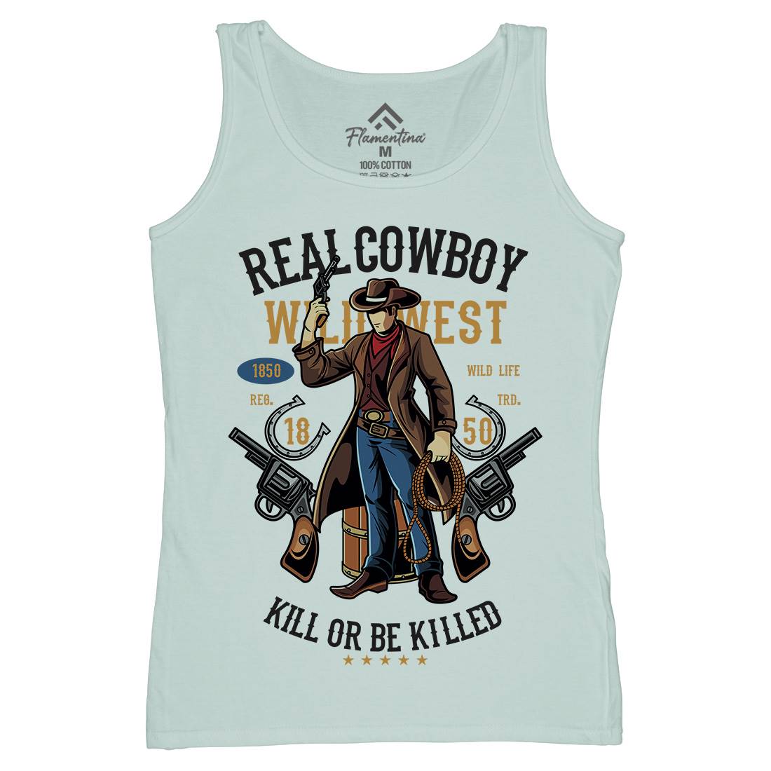 Real Cowboy Womens Organic Tank Top Vest American C424