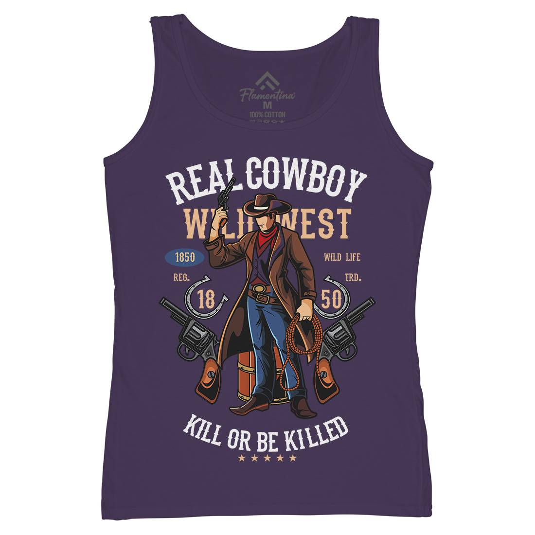 Real Cowboy Womens Organic Tank Top Vest American C424