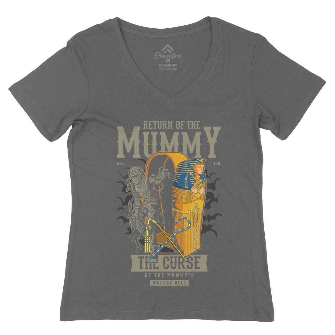 Return Of The Mummy Womens Organic V-Neck T-Shirt Horror C425
