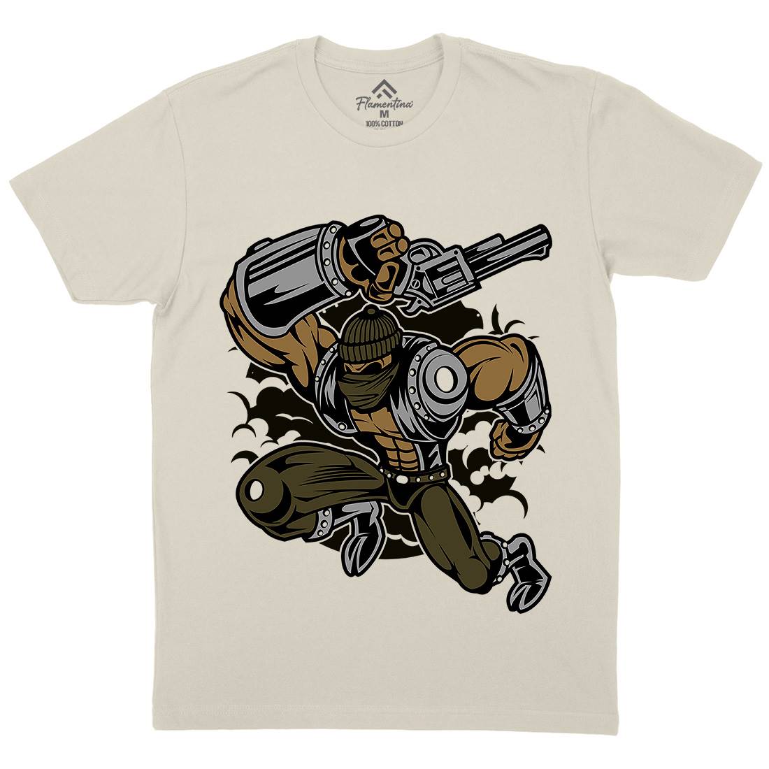 Robber Mens Organic Crew Neck T-Shirt Retro C426
