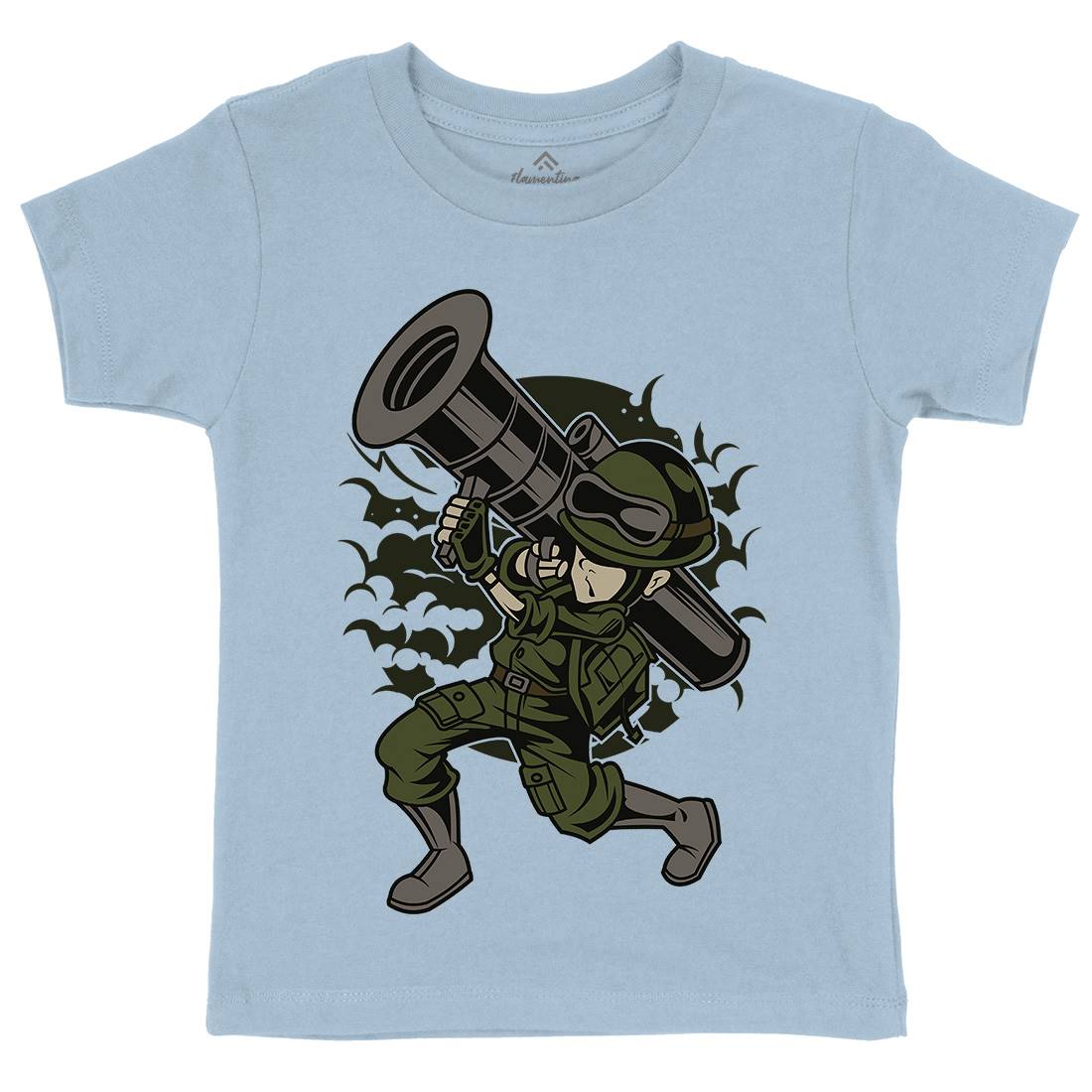 Rocket Launcher Kids Organic Crew Neck T-Shirt Army C427