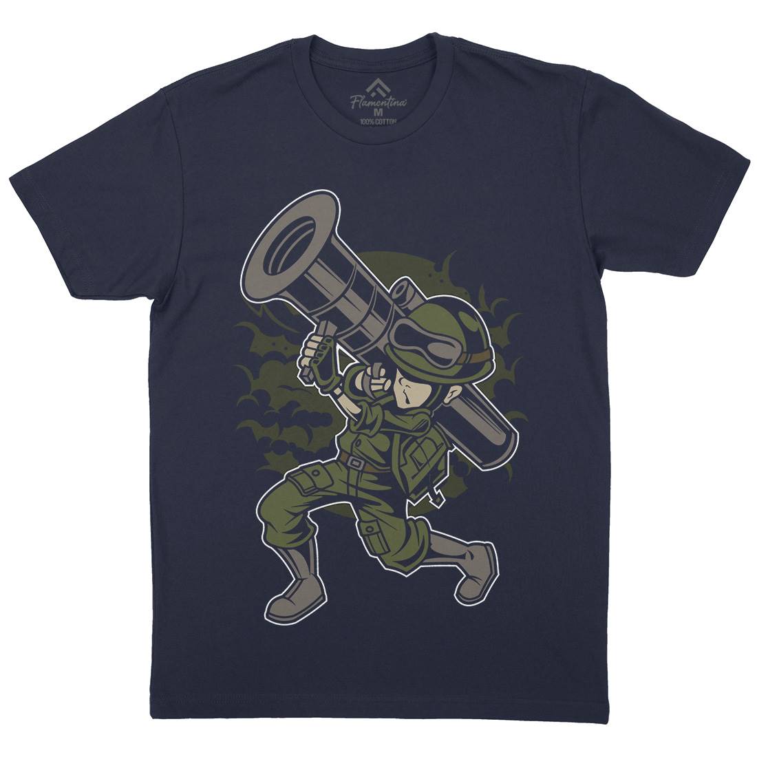 Rocket Launcher Mens Crew Neck T-Shirt Army C427