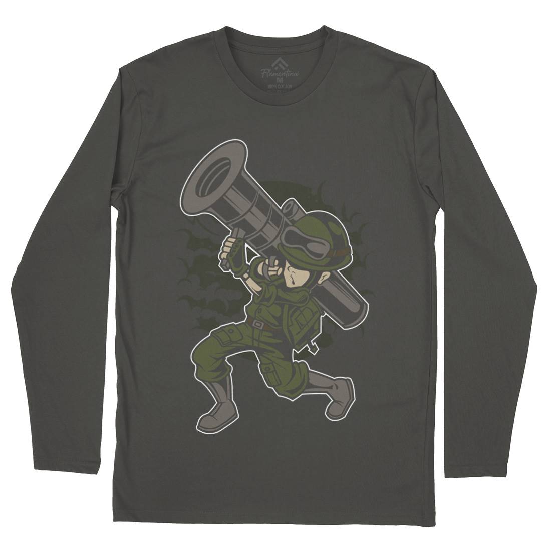 Rocket Launcher Mens Long Sleeve T-Shirt Army C427