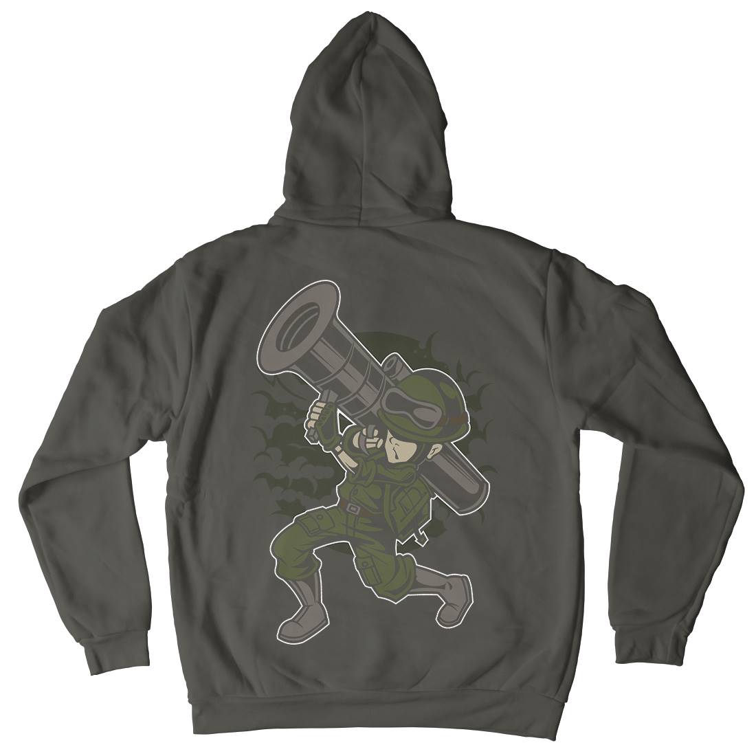 Rocket Launcher Mens Hoodie With Pocket Army C427