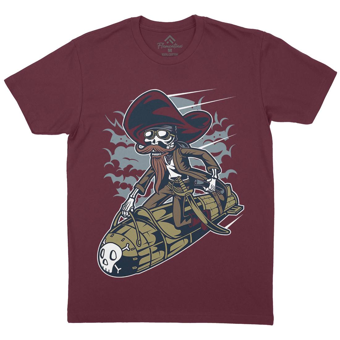 Rocket Rider Mens Crew Neck T-Shirt Army C428