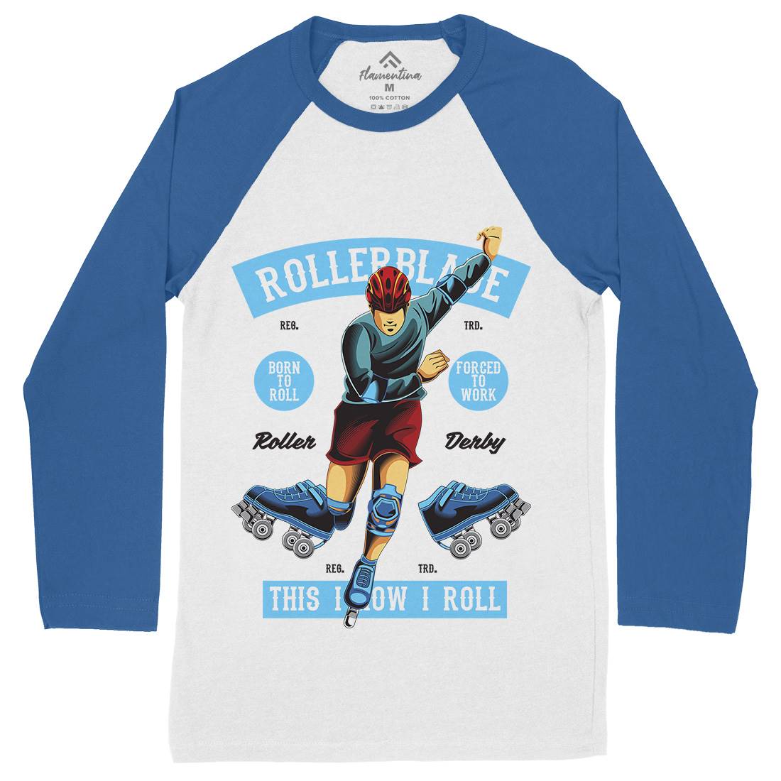 Rollerblade Mens Long Sleeve Baseball T-Shirt Skate C429