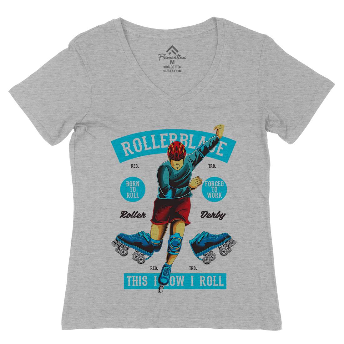 Rollerblade Womens Organic V-Neck T-Shirt Skate C429