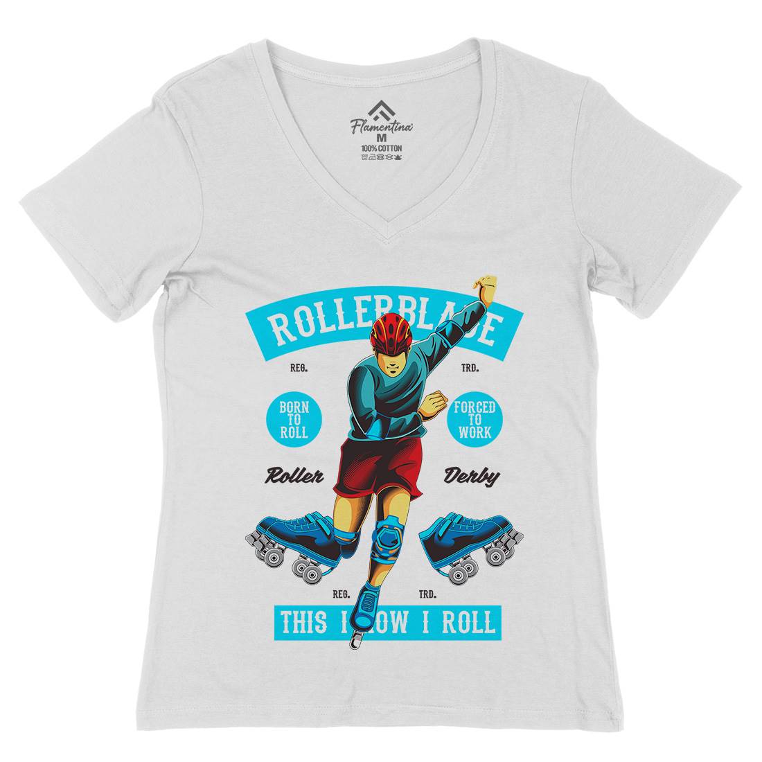 Rollerblade Womens Organic V-Neck T-Shirt Skate C429