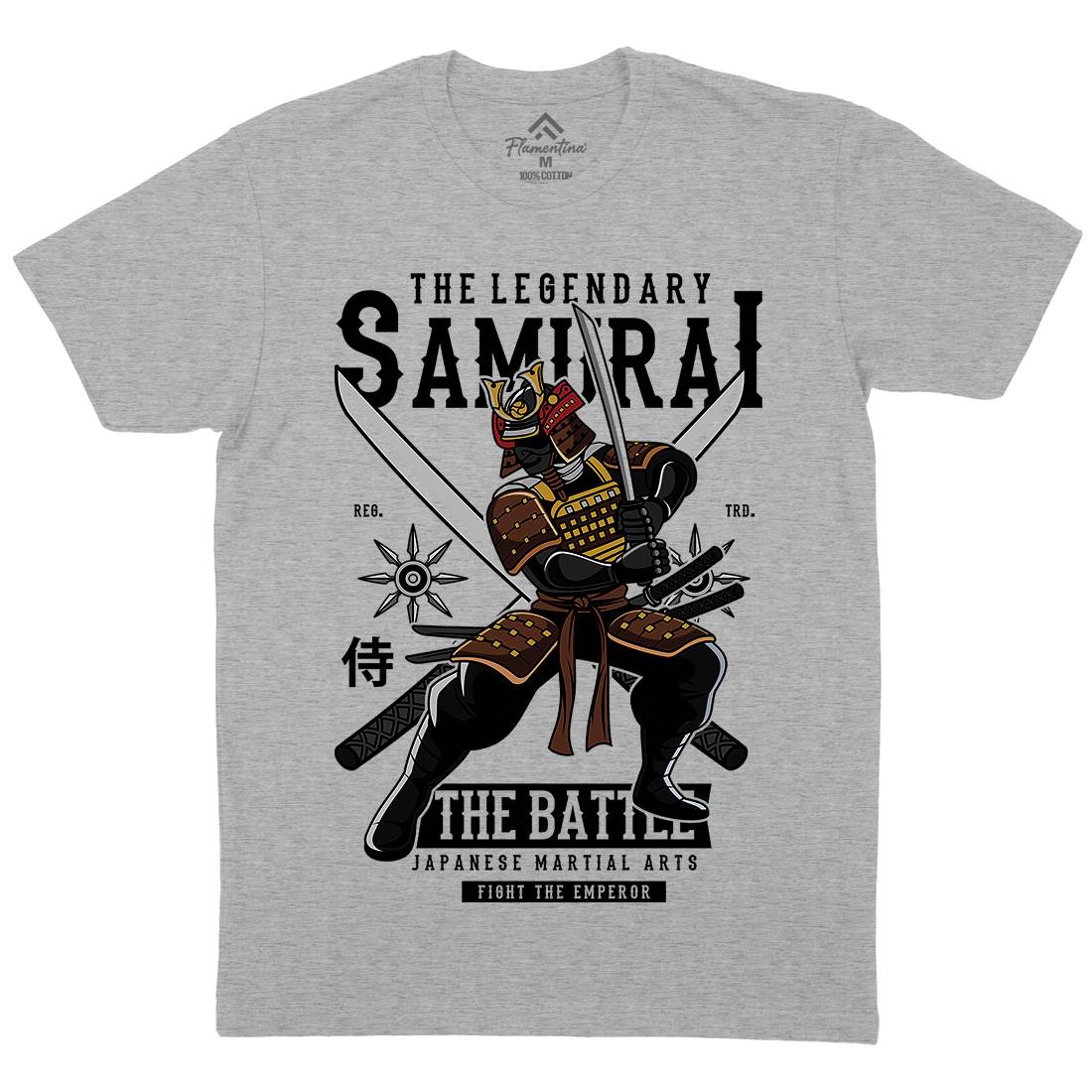 Samurai Mens Organic Crew Neck T-Shirt Warriors C430