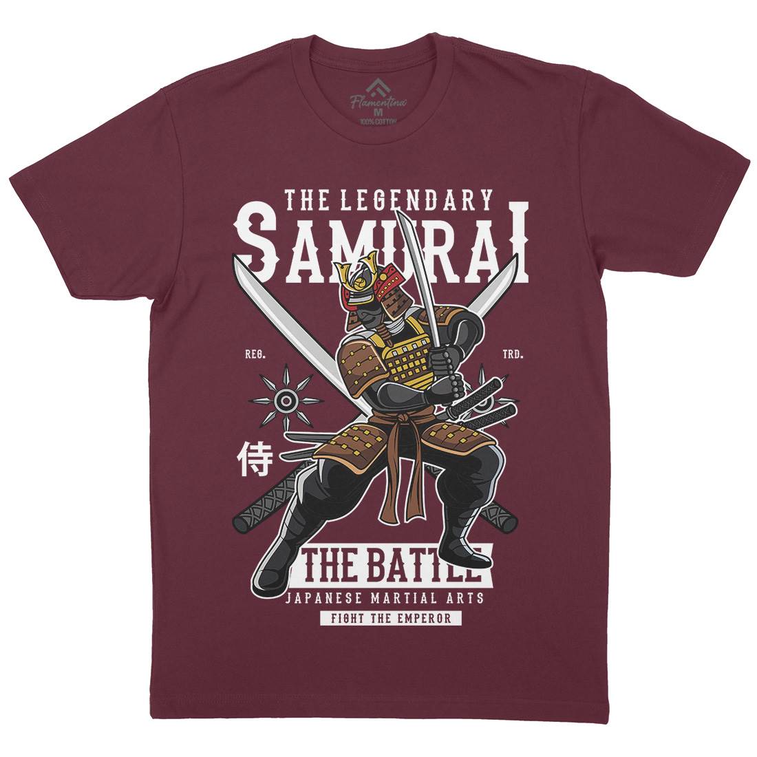 Samurai Mens Organic Crew Neck T-Shirt Warriors C430
