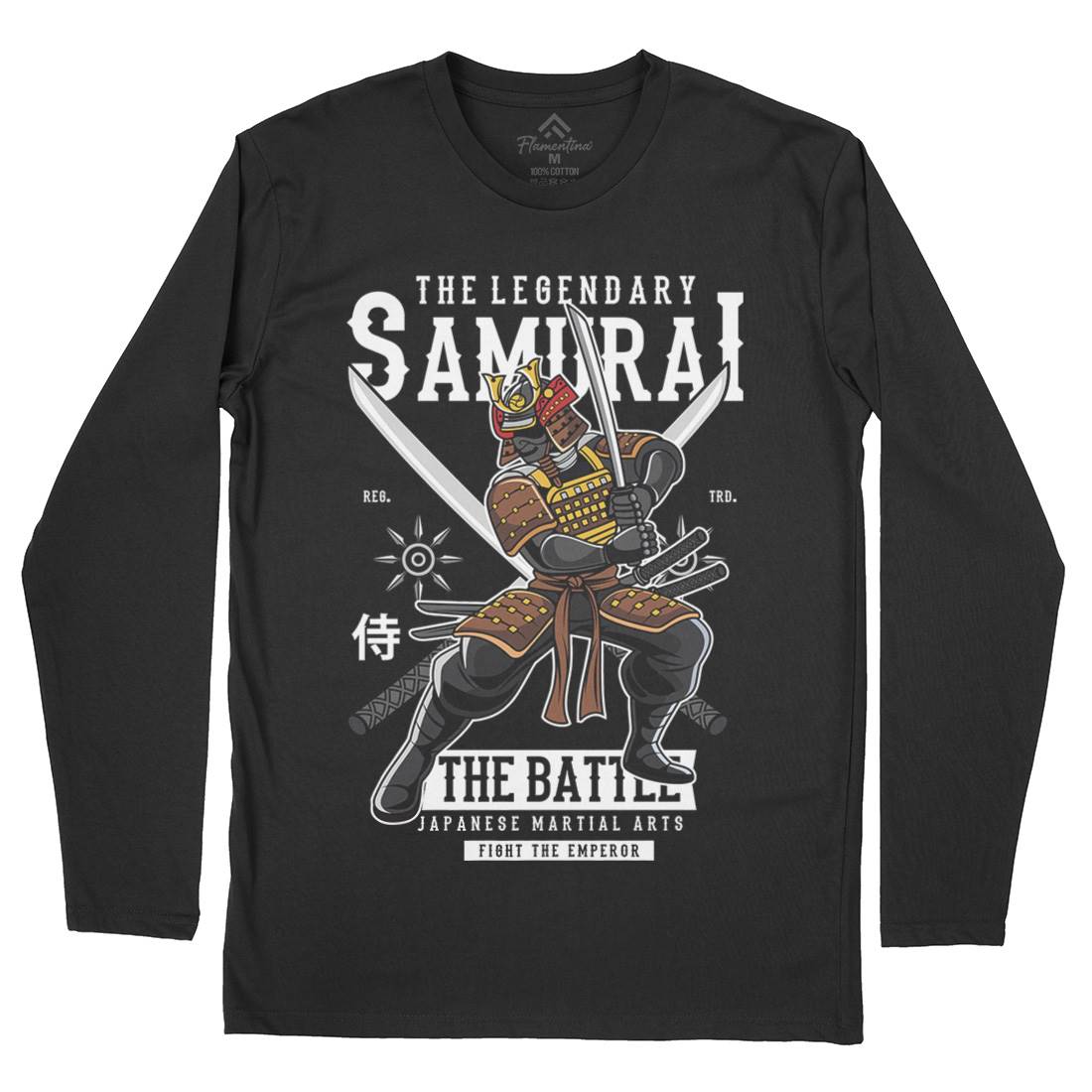 Samurai Mens Long Sleeve T-Shirt Warriors C430