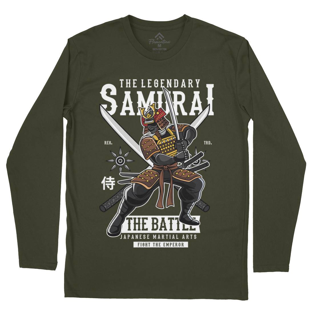 Samurai Mens Long Sleeve T-Shirt Warriors C430