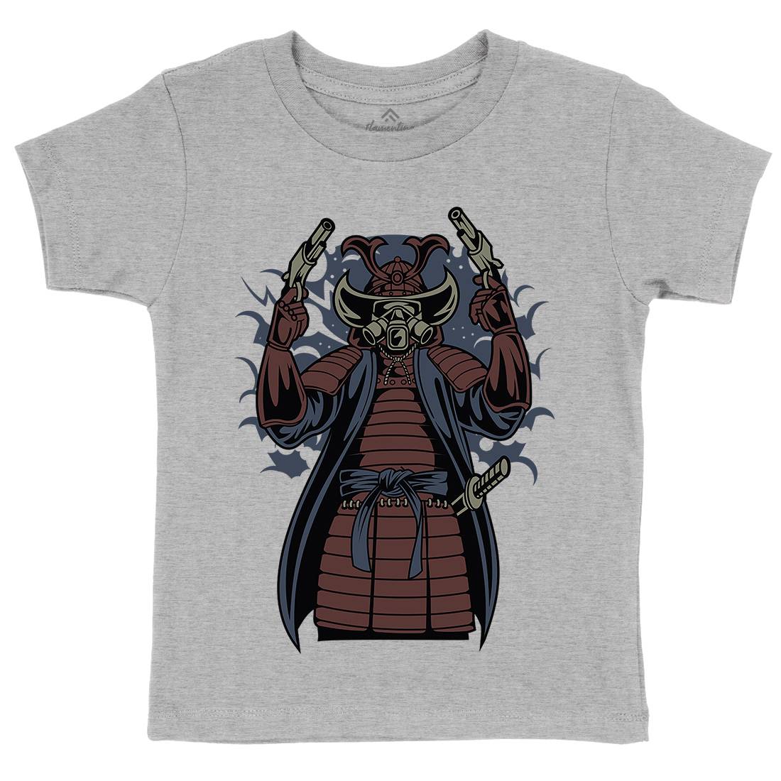 Samurai Apocalypse Kids Organic Crew Neck T-Shirt Warriors C431