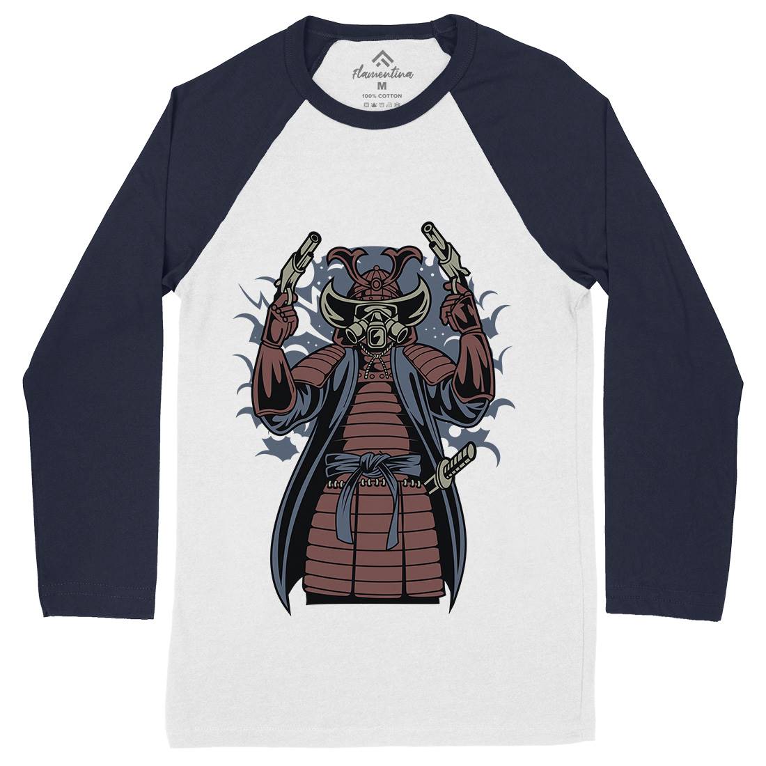 Samurai Apocalypse Mens Long Sleeve Baseball T-Shirt Warriors C431