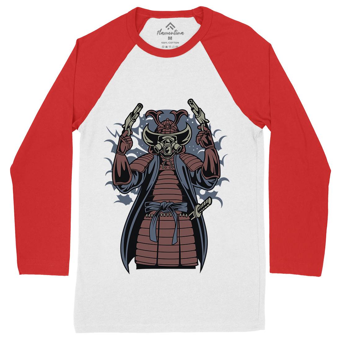 Samurai Apocalypse Mens Long Sleeve Baseball T-Shirt Warriors C431