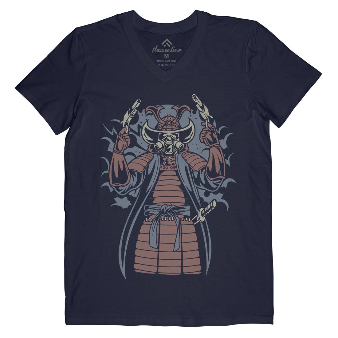 Samurai Apocalypse Mens V-Neck T-Shirt Warriors C431