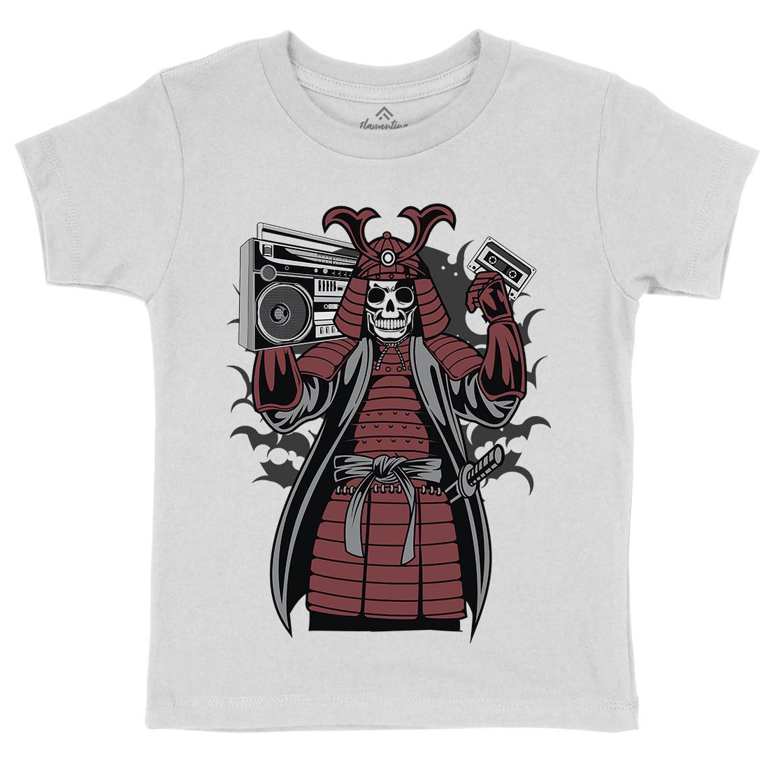 Samurai Boombox Kids Crew Neck T-Shirt Music C432