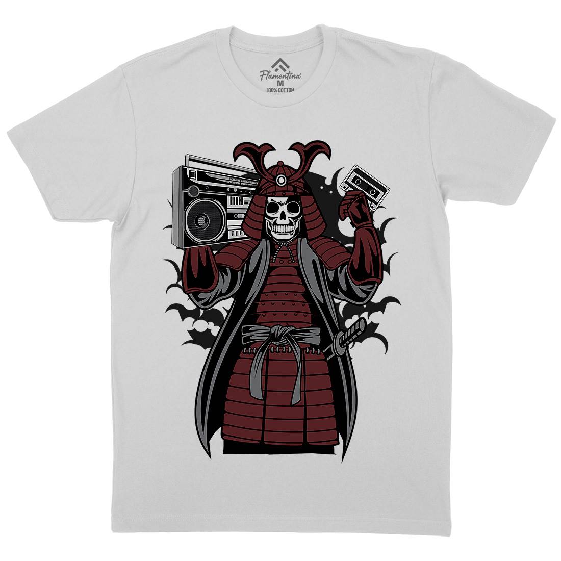 Samurai Boombox Mens Crew Neck T-Shirt Music C432