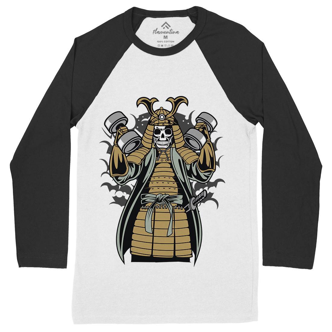 Samurai Mens Long Sleeve Baseball T-Shirt Gym C433