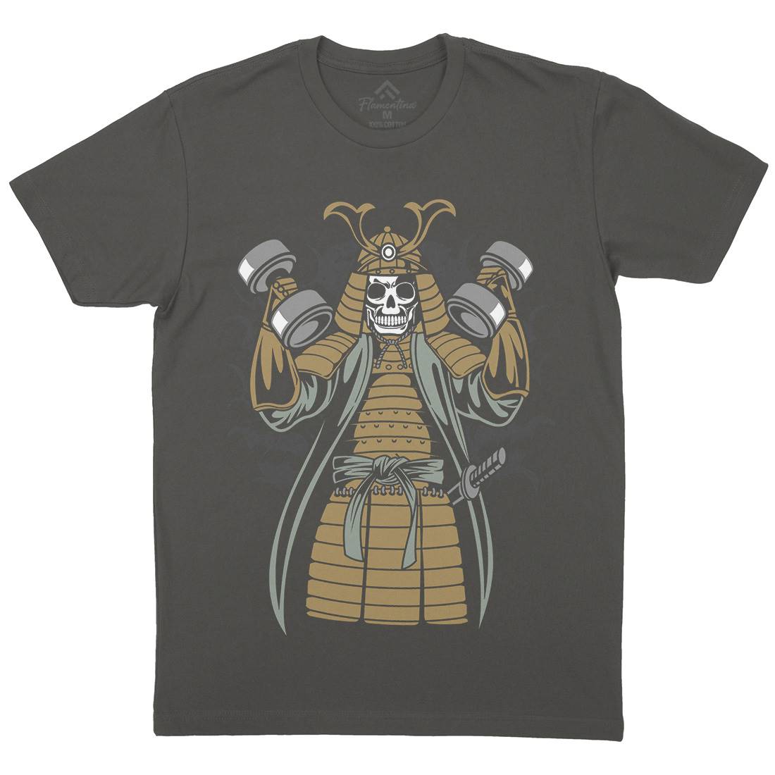 Samurai Mens Organic Crew Neck T-Shirt Gym C433