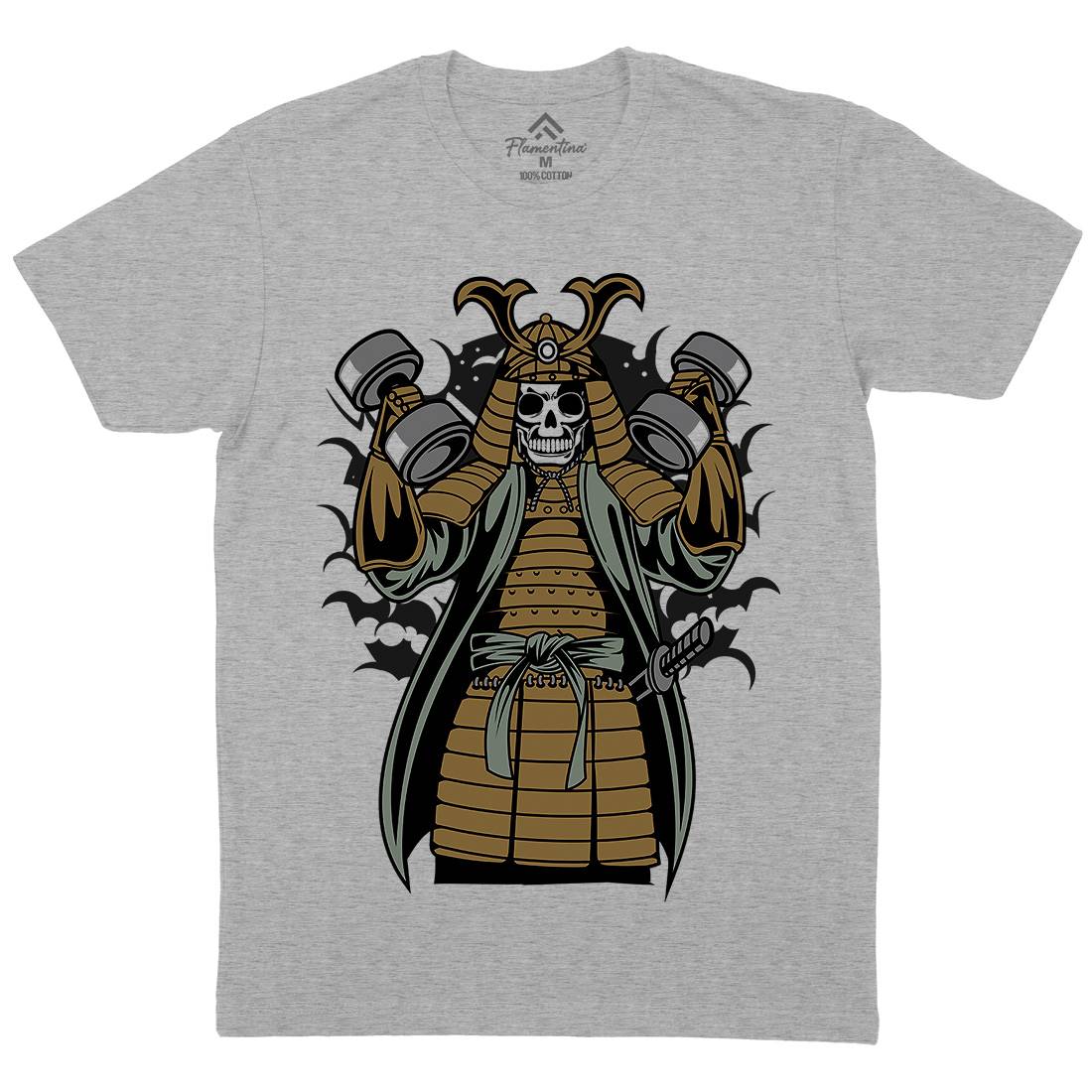 Samurai Mens Organic Crew Neck T-Shirt Gym C433