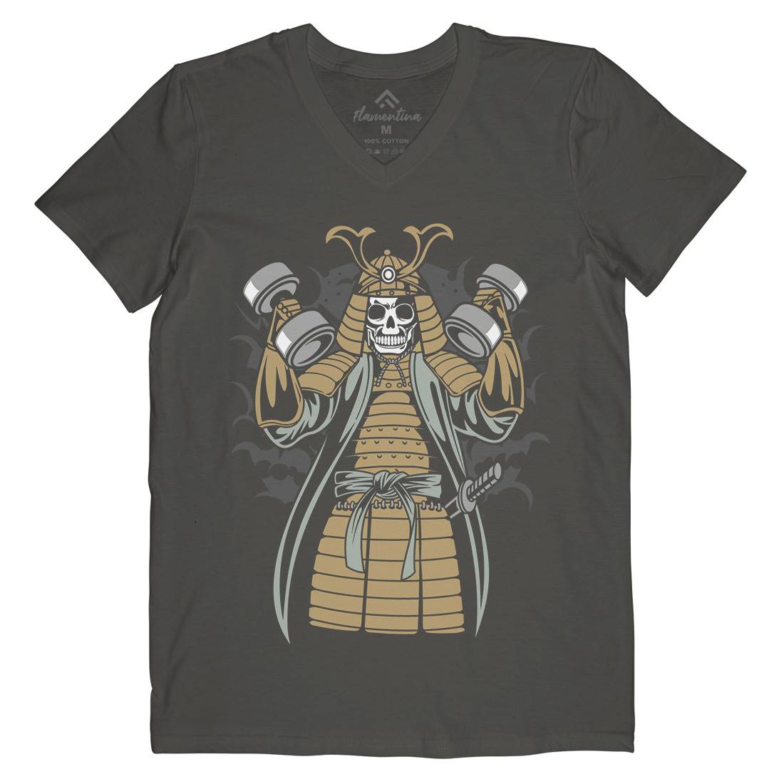 Samurai Mens V-Neck T-Shirt Gym C433