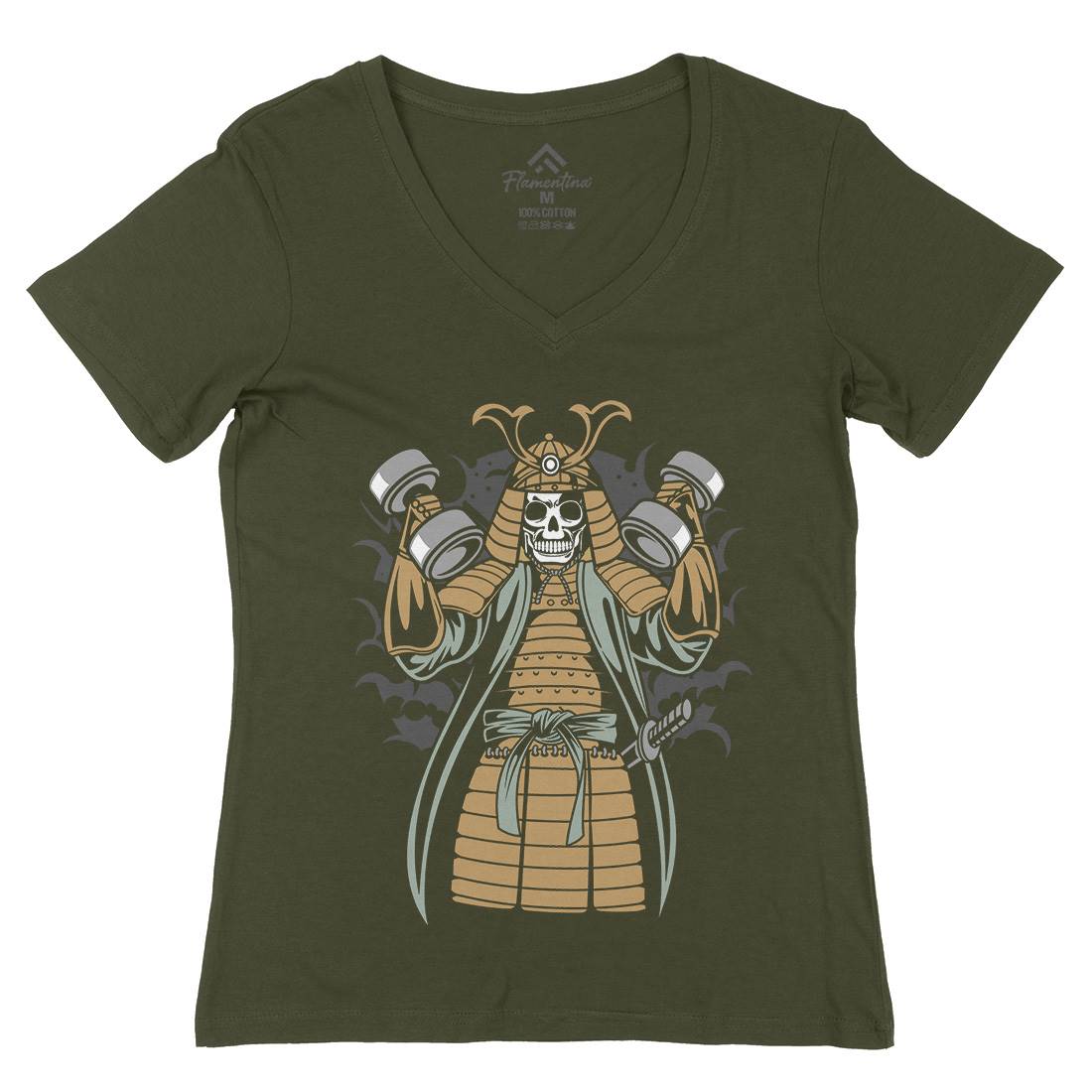 Samurai Womens Organic V-Neck T-Shirt Gym C433